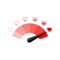 Love meter heart indicator. Vector Illustration. Royalty Free Stock Photo