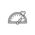 Love meter speedometer line icon