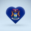 Love Michigan state symbol. Heart flag icon. Royalty Free Stock Photo