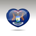 Love Michigan state symbol. Heart flag icon. 10 EPS Royalty Free Stock Photo