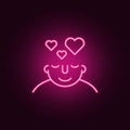 in love on mind icon. Elements of What is in your mind in neon style icons. Simple icon for websites, web design, mobile app, info Royalty Free Stock Photo