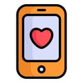 love mobile, cellphone color line