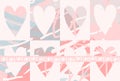 Love. Modern universal seamless pink pattern with hearts. Poster with a heart for a wedding, Valentine s day, greeting card. Cute