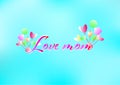 Love mom mother`s day valentine card ballon celebration abstract backgrounds texture wallpaper greeting vector illustration EPS10