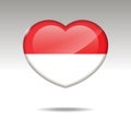 Love MONACO symbol. Heart flag icon.