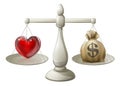 Love or money concept