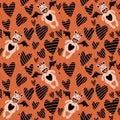 Love monsters with wings pattern for wrapping paper and fabrics and linens and kids clothes print