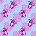 Love monsters with wings pattern for wrapping paper and fabrics and linens and kids clothes print