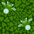 Love monsters with wings pattern for wrapping paper and fabrics and linens and kids clothes print