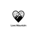 love mountain badge vector logo design