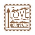 love mountain label. Vector illustration decorative design