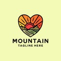 Love Mountain Logo Symbol Design illustration vector Icon Emblem