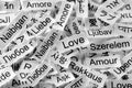 Love multilingual word