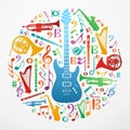 Love for music concept illustration background Royalty Free Stock Photo