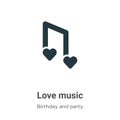 Love music vector icon on white background. Flat vector love music icon symbol sign from modern birthday and party collection for Royalty Free Stock Photo