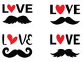 Love Mustache vector design