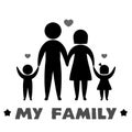 Love my family icon. Parents and children.