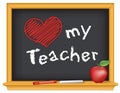 Love My Teacher Chalkboard, Apple