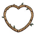 Love natural wood frame illustration Royalty Free Stock Photo