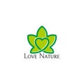 Love nature leaf infinity colorful symbol logo vector