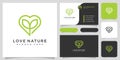 Love nature logo vector design and business card Royalty Free Stock Photo