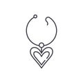 Love necklace line icon concept. Love necklace vector linear illustration, symbol, sign