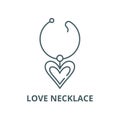 Love necklace vector line icon, linear concept, outline sign, symbol