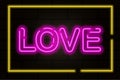 love neon pink. Red heart. Concept graphic design element. Vector illustration. stock image. Royalty Free Stock Photo