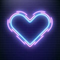 Love neon, valentines day heart. Concept of heart neon sign. Pop art love cover.