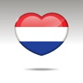 Love NETHERLANDS symbol. Heart flag icon.