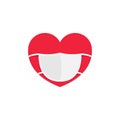 Love. New Valentines day sign. Red heart with medical mask. Heart with a protective mask for the COVID quarantine. Vector