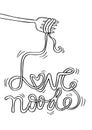 Love noodle lettering Royalty Free Stock Photo