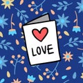 Love Nootbook Seamless Floral And Leaf Pattern Royalty Free Stock Photo