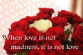 When love is not madness it is not love