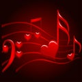 Vector image of abstract music notes, love notes Royalty Free Stock Photo