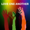 love one another on colorful Royalty Free Stock Photo