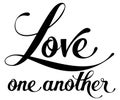 Love one another - custom calligraphy text Royalty Free Stock Photo