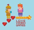 love online games princess and knight heart Royalty Free Stock Photo