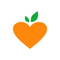 Love orange logo icon vector