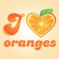 Love orange vector illustration