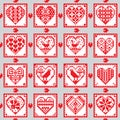 Love ornament seamless background in ethnic style