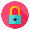 Love Padlock Circle Icon