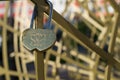 Love Padlock of Interconnected Hearts Royalty Free Stock Photo