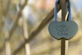 Love Padlock of Interconnected Hearts Royalty Free Stock Photo