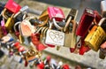 Love padlocks at a bridge in WarnemÃÂ¼nde