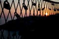 Love Padlocks on a Fence during Sunset in Dubrovnik, Croatia Royalty Free Stock Photo