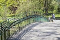 Love padlocks on bridge at german botanical garden in Dortmund Royalty Free Stock Photo