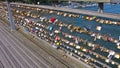 Love padlocks on the Pont des Arts. Paris. France. Royalty Free Stock Photo