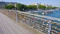 Love padlocks on the Pont des Arts. Paris. France. Royalty Free Stock Photo