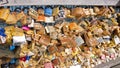 Love padlocks on the Pont des Arts. Paris. France. Royalty Free Stock Photo